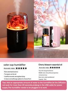 1 pieza Humidificador de volcán colorido de 180ml, alimentado por USB, 2 modos de funcionamiento, luz LED de 7 colores, apagado automático, niebla silenciosa, ambientador, difusor de aromaterapia, adecuado para decoración de habitaciones, oficina, sala de estar, escritorio, coche, gran regalo para ella - Blanco y Negro - Ver 28