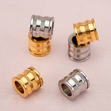 20pcs 8mm Stainless Steel Spacer Beads, Large Hole Tire Shaped Beads Pendant, Suitable For Necklace, Bracelet And Other DIY Jewelry Making - Stainless Steel Beads - View 4