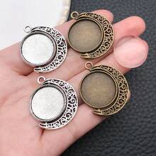 20个适用于18毫米月亮旋转双面圆形空白底座吊坠托盘底座凸面宝石镶嵌托盘吊坠空白珠宝制作DIY配件 - 彩色 - 查看 2