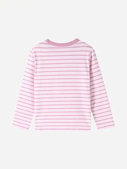 Annil Children's Color-Blocked Striped Long-Sleeved T-Shirts For Boys And Girls, New Spring Style, Skin-Friendly And Breathable Base Layer.