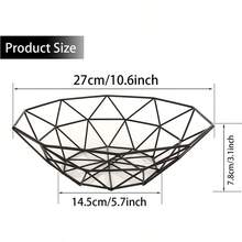 Elegant Black Geometric Metal Wire Fruit Basket - Nordic Style, Iron Design With Breathable Mesh For Fresh Keeping, Suitable For Kitchen And Living Room Decor, Space-Saving Stackable Bowl-Shaped Fruit Basket - Multicolor - View 4