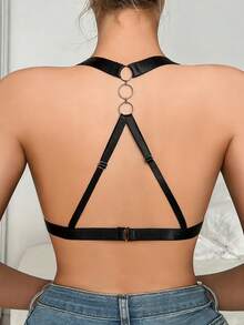 Áo ngực gợi cảm dành cho nữ, áo ngực không gọng cổ chữ V sâu, cúp tam giác, đồ lót gợi cảm dành cho nữ. - màu đen - Xem 7