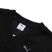 Puma Women's Sweatshirt/Pullover, Soft Sweatshirt, ESS-ELEVATED-Comfort-V-Neck-Crew-DK, Lightweight & Comfortable For Daily, Outdoor, Sports, Casual Wear 694093-01 - Black - View 3