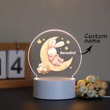 1pc Personalized Name Night Light, Children's Birthday Gift Customization, Friend Custom Gift, Bedroom Decor Customization, Party Decor Customization, Party Decor, Custom Moon Night Light, Back To School Gift - Black - View 34