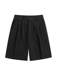 男士夏季POLO衫套装，休闲T恤上衣和时尚及膝短裤 - 黑色 - 查看 4