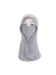 1pc Unisex Breathable Full Face Sun Protection Mask, 3-In-1 Mask Hat Neck Gaiter, Made Of Cooling Fiber Fabric, Suitable For All Year Round Use - A - View 10
