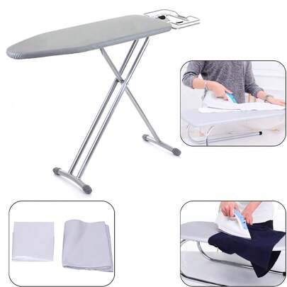 1 Set Silver Coated Ironing Board Cover With 4mm Thick Heat Resistant Pad, 2 Size Options