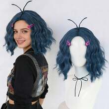 Tóc giả ngắn màu xanh ngọc lam, xoăn gợn sóng với phần mái hình ăng-ten, kẹp tóc màu hồng tùy chọn, tóc giả bob tổng hợp chịu nhiệt dành cho nữ, thích hợp cho các buổi tiệc, hội nghị anime, cosplay nhân vật phim, lễ hội và các sự kiện theo chủ đề. Kiểu dáng tự nhiên, chất lượng cao, dễ tạo kiểu. - Nhiều màu - Xem 3