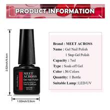 MEET ACROSS 1pc 7ml White 1 Step Gel Nail Polish , Semi Permanent Nail Art Manicure 3 In 1 Gel Soak Off UV LED Gel Nail Varnishes No Need Base Top Gel, Long Lasting, Nail Art DIY For Home And Salon Nail Supplies - White - View 7