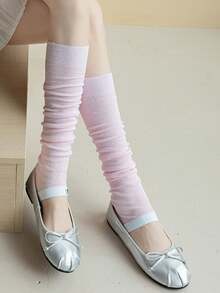 1 双女士轻便透气芭蕾舞风格纯色踝部腿套，休闲百搭，适合夏季或作为圣诞礼物 - 均碼 - 查看 8