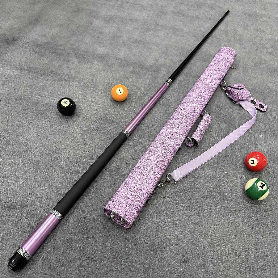 19盎司，58.86英寸紫色女士台球杆套装，12毫米杆头，室内休闲台球运动配件
