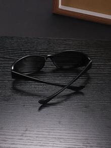 1 buc. Ochelari de soare ovali subțiri pentru bărbați, cu ramă solidă din policarbonat, stil streetwear, pentru naveta zilnică, activități în aer liber și utilizare în tot sezonul - Multicolor - Vizualizare 4