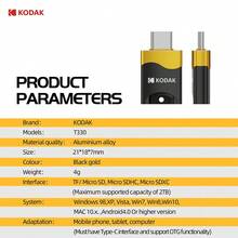 Kodak 柯达 Type C 3.0 TF读卡器/SD卡读卡器，带USB-C接口，适用于智能手机、笔记本电脑和台式机。 - 黑色 - 查看 8