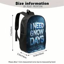 1 Pack Inspirational Frozen Text Style "I Need 6 Days Now" Cool Style Unique Design Teen School Bag |   Durable, Cute And Adorable, Lightweight, Zipper Closure, Adjustable Shoulder Strap, Hand Washable, Suitable For Teenagers - Nhiều màu - Xem 5