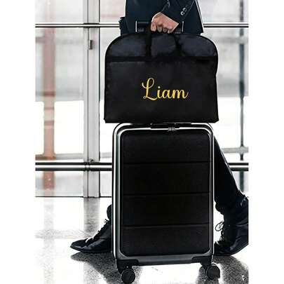 Bolsas personalizadas con nombre y texto - Fundas de ropa a prueba de humedad con cremallera y asa para colgar - Protector plegable para viaje y almacenamiento de ropa de estilo occidental, bolsas de vestido de viaje de larga duración y resistentes, funda para vestido de novia, esencial de viaje, para vestidos, trajes, abrigos, regalos personalizados para amigos, familia, negocios, Día de San Valentín, regalo de Ramadán