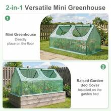 Aoodor 4 Ft. X 2 Ft. X 2 Ft. Mini Greenhouse With 2 Zipper Doors, Water Resistant UV Protected For Flowers, Vegetables And Herbs - màu xanh lá - Xem 5