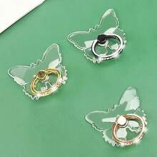 360°透明蝴蝶形手机支架，带指环夹，可调节免提手机支架，适用于家庭和办公室 - 彩色 - 查看 5