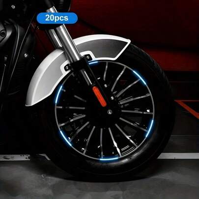 20 piezas Pegatinas reflectantes para ruedas de coche, pegatinas decorativas que brillan en la oscuridad de colores, resistentes al agua y a los arañazos, adecuadas para diversas condiciones climáticas y de carretera, decorativas y
