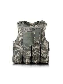 Adjustable Lightweight Military Tactical Vest With MOLLE System And Pockets, Suitable For Airsoft, Paintball, Gaming, And Outdoor Adventure, Ideal For Young Outdoor Enthusiasts, Gamers, Cosplay Fans, And Gift Givers, Great For Outdoor Activities, Birthday Parties, And Cosplay Events, Can Be Used As Tactical Gear, Cosplay Costume, Outdoor Vest, And Military-Themed Gift, For Active Gaming And Practical Protection - Multicolor - View 12