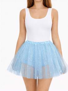 Saia Tule Carnaval - Azul bebê - Visão 1
