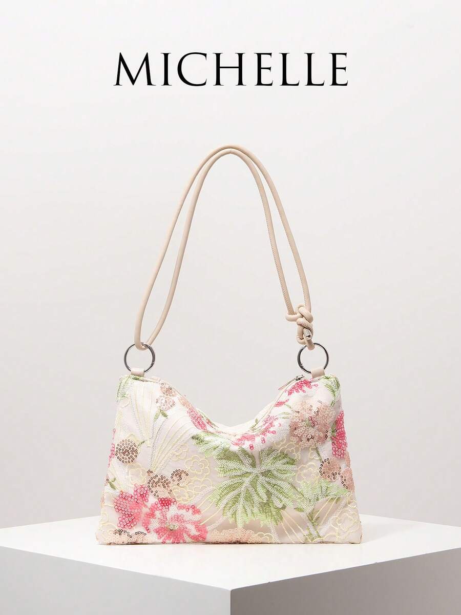 Túi đeo vai thêu hoa lấp lánh, ví cầm tay thanh lịch dự tiệc, phụ kiện cưới, quà tặng cho nữ (Mẫu ngẫu nhiên) - Nhiều màu - Xem 1