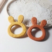 Baby Silicone Teething Stick, Cute Rabbit Teether, Infant Anti-Bite Easy Grip Teething Toy - Multicolor - View 3