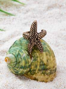 1件装海星耳夹，海洋主题耳夹耳环，适合女性佩戴，海洋生物海星夹式耳环，适合海滩度假装扮 - 彩色 - 查看 2