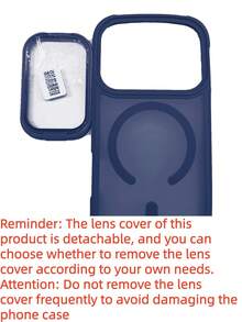 Luxury Magnetic Stand Phone Case, Magnetic Lens Frame Phone Case Compatible With IPhone 17 Pro Max/17/16/15/14 Plus/13/12 Pro Max/11, Supports Wireless Charging, Shock-Resistant Armor Frame Transparent Protective Cover With Lens Glass Spring Gift Birthday Anniversary - Blue - View 7