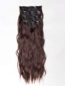 24 Inch/60cm 4pcs Water Wave Clip-In Hair Extensions, BB Type, Suitable For Women's Daily Wear - Multicolor - View 5