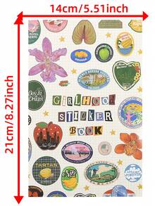 Fruit Icon & Pastel Letter Sticker Book, DIY Scrapbooking Decoration For Girl's Diary - A - View 2