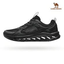CAMEL CROWN Zapatillas de running transpirables y ligeras con amortiguación para hombres, adecuadas para uso casual al aire libre - Negro/gris frío - Ver 3