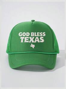 1顶Y2K刺绣“上帝保佑德克萨斯”网眼卡车帽，透气可调节高尔夫遮阳帽，男女夏季均适用 - 刺繡 - 查看 4