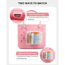 4 Pack Bogg Beach Makup Bag Accessories With 3 Pack Insert Hooks Bogg Bags, Clear Bogg Makeup Pouches Phone Holder For Bogg Bags Divider Storage Inner Compatible Pouch Travel Cosmetic Bag - Nhiều màu - Xem 9