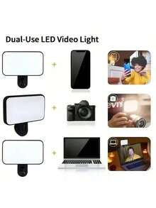 LED Selfie Fill Light With 3 Lighting Modes, Adjustable Brightness, USB Rechargeable, Portable Clip-On Design, Suitable For Smartphone Photography, Laptops, Tablets, Meetings, Makeup Fill Light - one-size - View 4