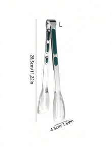 1pc Multipurpose Stainless Steel Food Tongs, Heat-Resistant Non-Slip Handle, Suitable For Grilling, Baking, Buffet And Daily Cooking, Essential Kitchen Tool - Multicolor - View 12