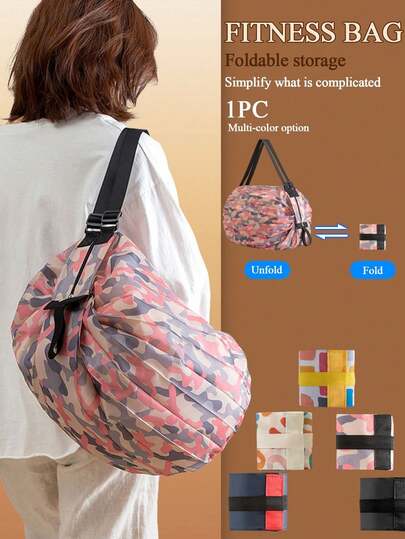 Foldable Supermarket Shopping Bag, Travel One Shoulder Portable Large Shopping Tote Bag, Extra Large Grocery Bag