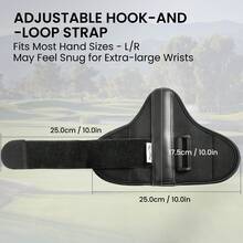 FINGER TEN Adjustable Golf Wrist Brace Large 1 Pack, Golf Wrist Trainer & Swing Training Aid With Internal Medical-Grade Splint For Swing Stability & Consistency Left/Right Handed - Black - View 3