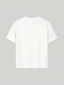 Boys' Cotton Round Neck T-Shirt, Casual And Comfortable Spring And Summer Short-Sleeved Printed Top - trắng - Xem 3