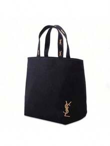 Yves Saint Laurent 黑色帆布单肩包，极简高端风格，大容量，适合工作、购物、上学和旅行。 - 黑色 - 查看 11