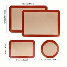 4 Pcs, Silicone Baking Mat Set Non-Stick Reusable Baking Mat, Oven Liner, Round/Square Cake Baking Pan, Macarons, Biscuit Baking Mats - - - View 8
