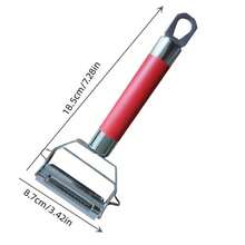 双头切丝刀削皮器 - 防滑手柄 - 苹果削皮器、土豆削皮器、橙子削皮器、蔬菜削皮器，可制作美味蔬菜面条 - 彩色 - 查看 2