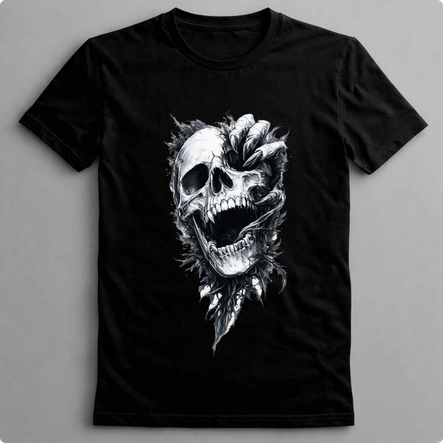 Suffix Skull T-Shirt Premium Shirt 100% Cotton Promotional Price Men's Women's Casual T-Shirt Streetwear - BLACK-EST 33 - 查看 1