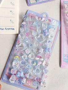 3D立体浮雕贴纸，DIY手机壳，剪贴簿，贴纸交换，卡通动物贴纸，纯色贴纸 - 彩色 - 查看 12