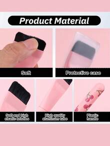 1支樱桃印花软柄无痕遮瑕刷，超薄粉底刷，新手适用面膜刷 - 彩色 - 查看 7