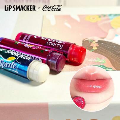 LIP SMACKER 3pcs/Set Coca-Cola Collaboration Lip Balm, Long-Lasting Moisturizing, Soda Flavor, Vitamin E, Alcohol-Free, Suitable For Gifts, Valentine's Day, Tinted Lip Balm For All Skin Types, Unisex LIPSMACKER