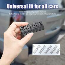 SHITBOX Edition Emblem Car Decal 3D Metal Auto Front Hood Letter Badge With Strong Adhesive Universal Fender Badge Sticker Vehicle Exterior Decor Accessories For Car SUV Black - màu đen - Xem 4