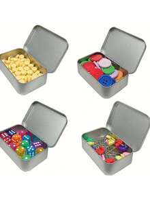 1pc Mini Metal Hinged Tin Box - Portable Small Storage Box Set With Lid, Suitable For Home Organization, DIY Mint Wallet Crafting, Birthday Party Decor - Multicolor - View 3