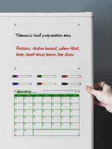 1 set akrylskrivtavla, transparent mönsteranslagstavla, återanvändbar whiteboardtavla, magnetisk kylskåpsklistermärke för vecko-/månadsplanerare - Multifärgad - Visa 10