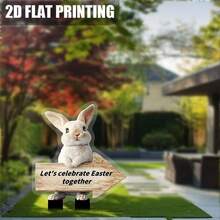 波西米亚风格兔子亚克力2D花园地面装饰品。 - A - 查看 3