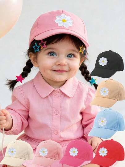 1pc Cute Cherry Baby/Toddler Adjustable Baseball Cap, Unisex For Outdoor Travel Beach Wear